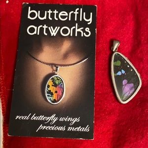 Butterfly artwork double sided pendant